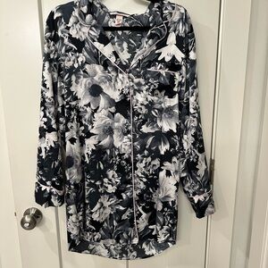 Victoria's Secret Black and White Floral Nightgown